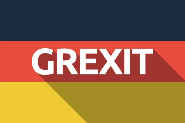 本文 Grexit 長い影のドイツの国旗 — ストックベクタ