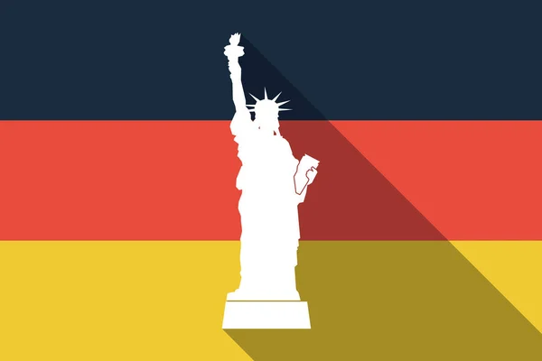 Long shadow Germany flag with  the Statue of Liberty — Stock Vector