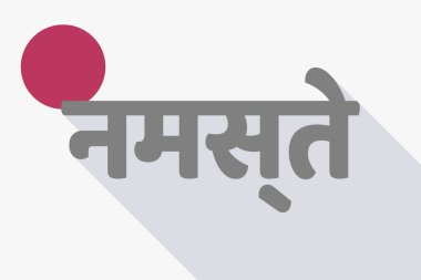 Hintçe çalışa Hello metnini uzun gölge Japonya bayrağı