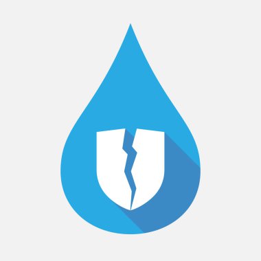 İzole su damla ile kırık bir kalkan