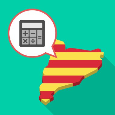 Uzun gölge Catalonia harita bir hesap makinesi ile
