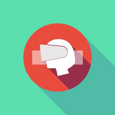 Uzun gölge bir vi giyen bir kadın baş ile sinyal girmeyin