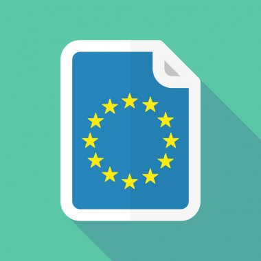 Uzun gölge belge AB bayrağı yıldız ile