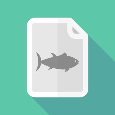 Uzun gölge belge bir ton balığı ile