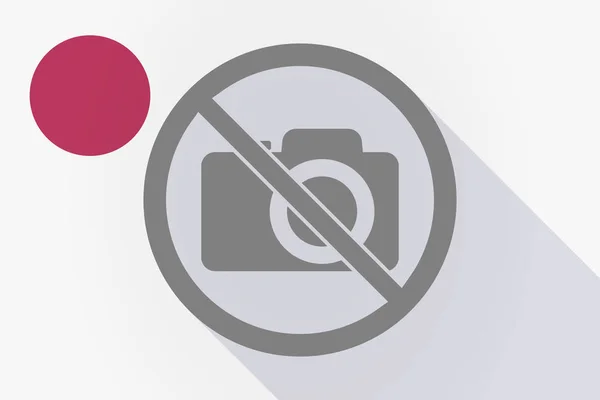 Langer Schatten japanische Flagge mit einer Fotokamera in einem nicht erlaubten si — Stockvektor