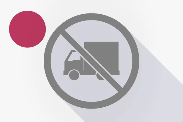 长阴影与一辆货车在不允许日本国旗 — 图库矢量图片