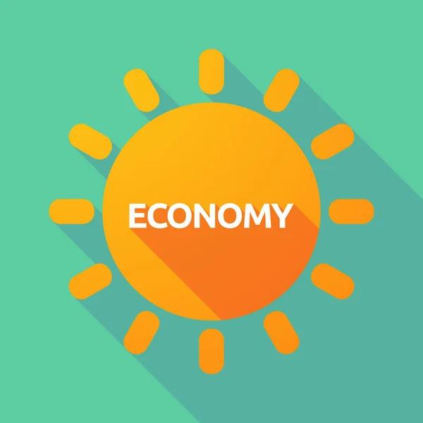 Hosszú árnyék nap gazdaság szöveggel — Stock Vector