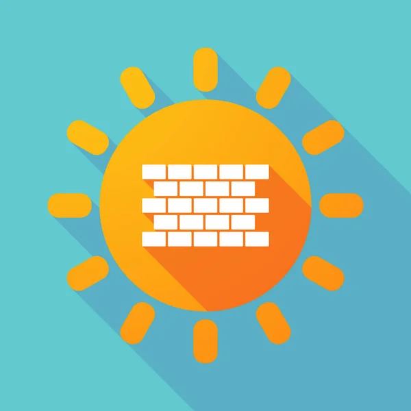 Ombra lunga Sole con un muro di mattoni — Vettoriale Stock