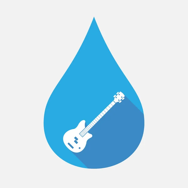 Gota de água isolada com uma guitarra baixo elétrico de quatro cordas — Vetor de Stock