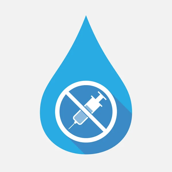Goccia d'acqua isolata con siringa in un segnale non consentito — Vettoriale Stock