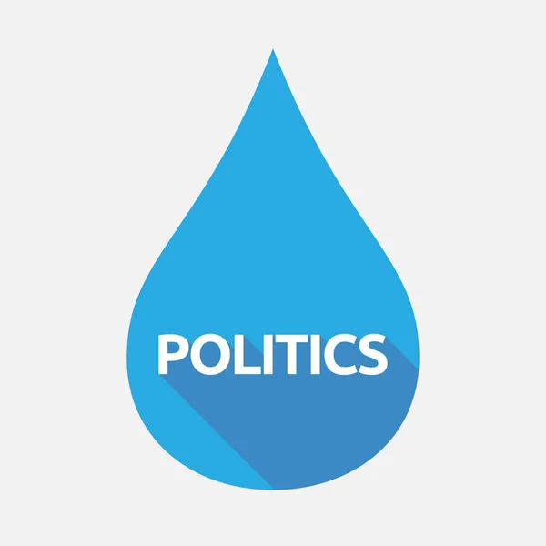 Goccia d'acqua isolata con il testo POLITICA — Vettoriale Stock