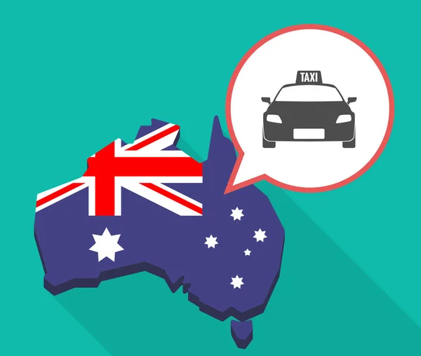 Mapa de Long shadow Australia con un icono de taxi — Archivo Imágenes Vectoriales