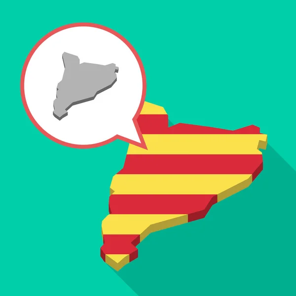 Hosszú árnyék Catalonia megjelenítése Catalonia térképe — Stock Vector