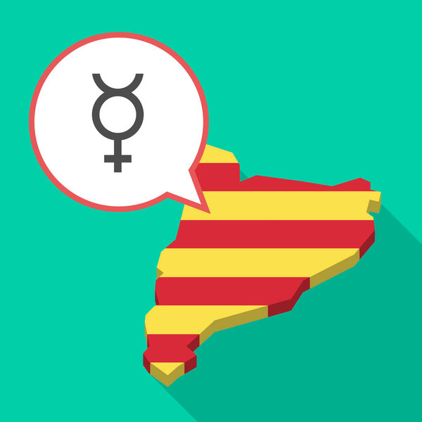 Длинная карта Каталонии с символом планеты ртуть
