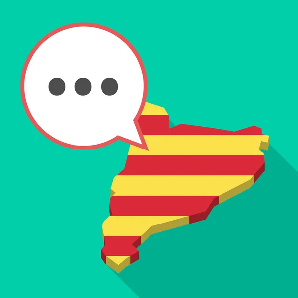 Uzun üç nokta ortografik işareti ile gölge Catalonia harita — Stok Vektör