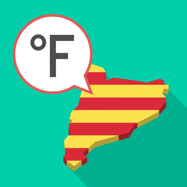 長い影カタルーニャ地図 farenheith 度記号 — ストックベクタ