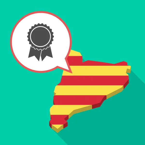 Uzun bir şerit Ödülü ile gölge Catalonia harita — Stok Vektör
