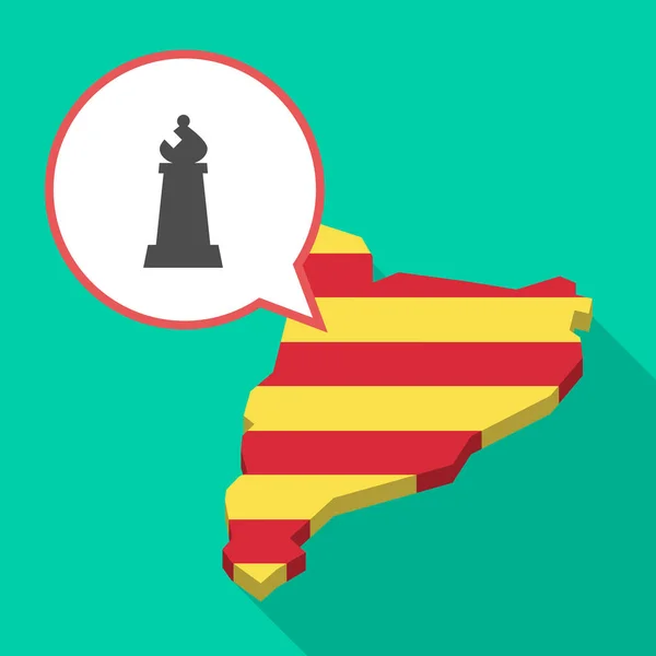 Uzun bir fil satranç rakam ile gölge Catalonia harita — Stok Vektör