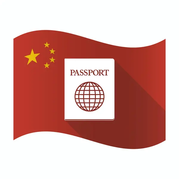 Размахивая китайским флагом с паспортом — стоковый вектор