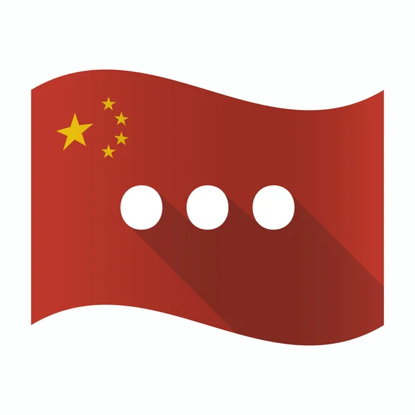 Waving China flag with  an ellipsis orthographic sign — Stock Vector