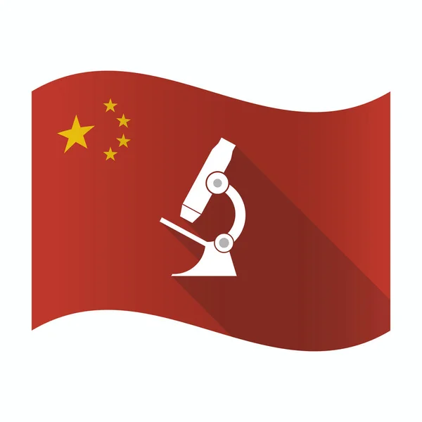 挥舞着中国国旗与显微镜图标 — 图库矢量图片