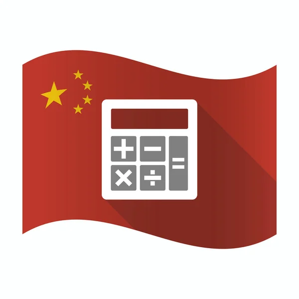 Acenando bandeira da China com uma calculadora —  Vetores de Stock
