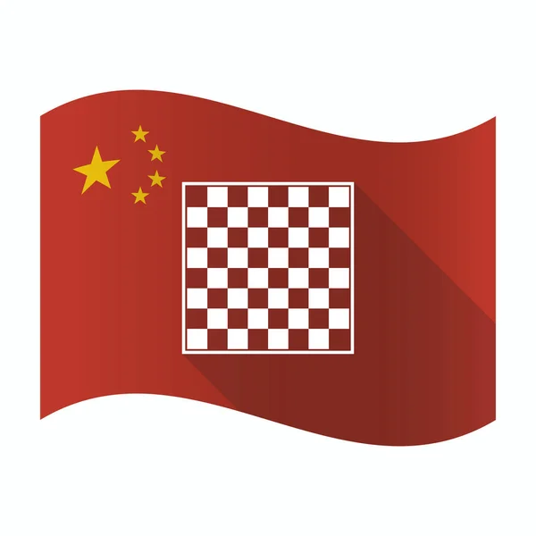 一个棋盘的挥舞着中国国旗。 — 图库矢量图片