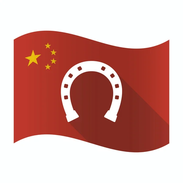 挥舞着中国国旗与马蹄标志 — 图库矢量图片