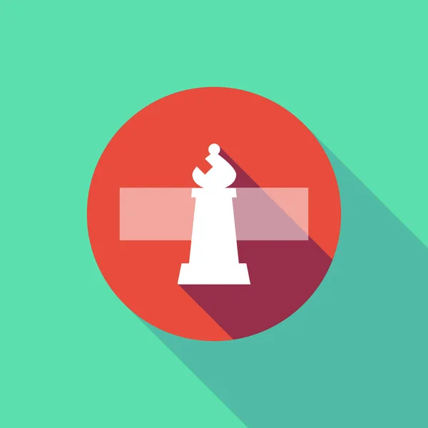 Lunga ombra non inserire il segnale con una figura di scacchi vescovo — Vettoriale Stock