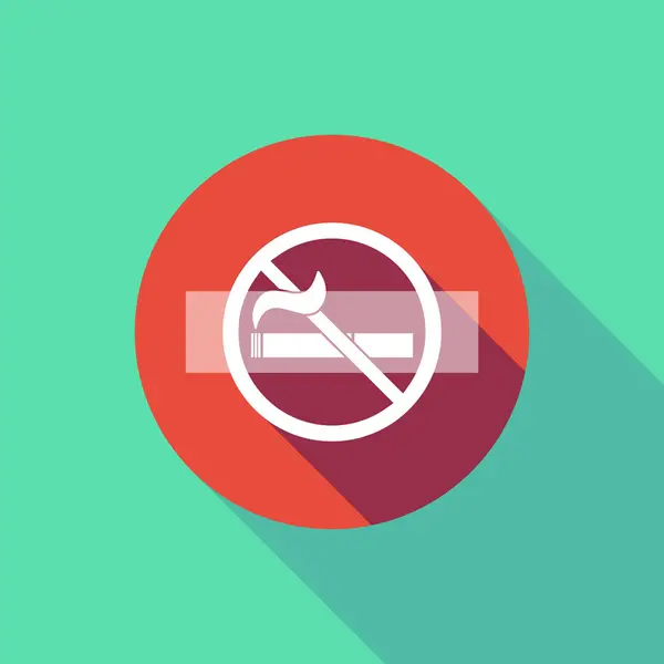 Ombre longue ne pas entrer le signal avec un panneau anti-tabac — Image vectorielle