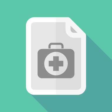 Uzun gölge belge ile bir ilk yardım kiti simgesi