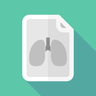 Uzun gölge belge sağlıklı insan akciğer simgesiyle