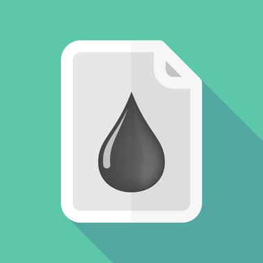 Uzun gölge belge bir yağ damla simgeyle