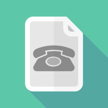 Uzun gölge belge retro telefon işareti