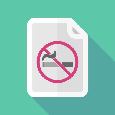 Bir Sigara İçilmez işareti uzun gölge belgeyle