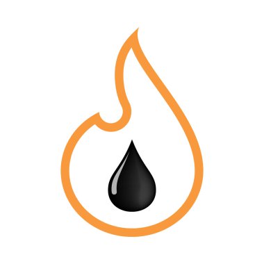 Hat sanatı alev bir yağ damla simgeyle