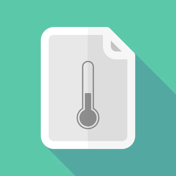 Långa skugga dokument med en termometer — Stock vektor