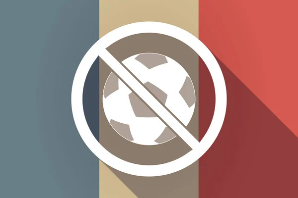 Ombre longue drapeau de la France avec un ballon de football dans un si interdit — Image vectorielle