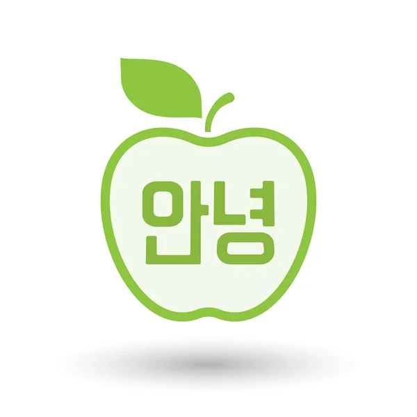 Na białym tle apple z tekstem "Hello" w języku koreańskim — Wektor stockowy