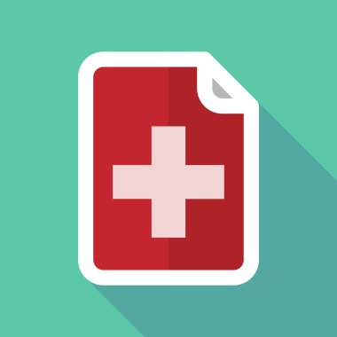 Uzun gölge belge İsviçre bayrağı