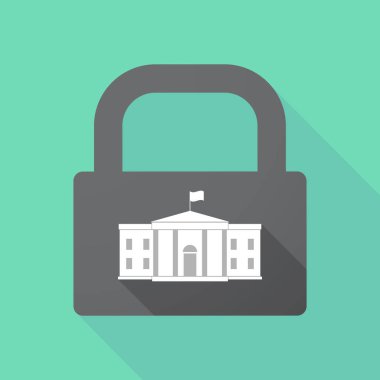 Uzun gölge kilit ile Beyaz Saray Binası