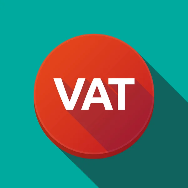 Botón de sombra larga con el acrónimo IVA del impuesto sobre el valor añadido — Vector de stock