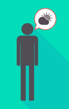 Uzun süre güneş bir bulutun parlayan ile erkek piktogram gölge