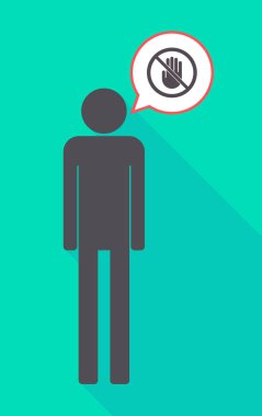 Uzun bir elde yasak bir sinyal ile erkek piktogram gölge