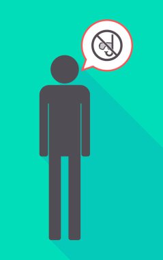 Uzun gölge erkek piktogram dalış bir gözlük ve şnorkel ile 