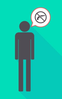 Uzun bir silahla değil izin verilen bir sinyal erkek piktogram gölge 