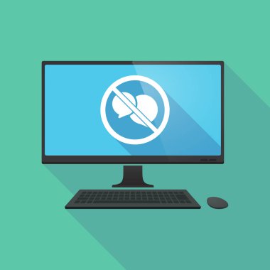 Uzun gölge bilgisayar değil izin verilen iki komik balonlar ile 