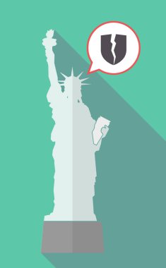 Uzun gölge Anıtı ile kırık bir kalkan