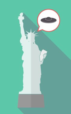 Uzun gölge Anıtı bir uçan daire Ufo ile