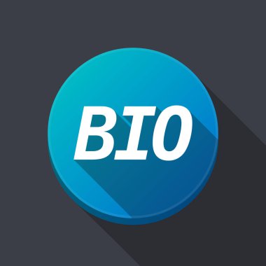 Uzun gölge yuvarlak buttonwith metin Bio